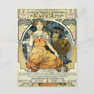 Jugendstil 1904 World's Fair von Alphonse Mucha Postkarte