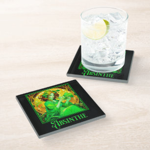 Jugendstil Absinthe Glasuntersetzer