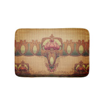 Jugendstil abstrakte Blume bordeauxrot grün