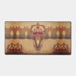 Jugendstil abstrakte Blume bordeauxrot grün Schreibtischunterlage