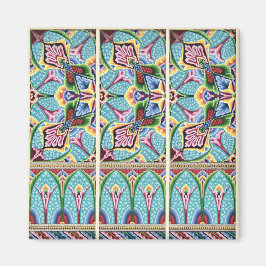 Jugendstil abstrakte Muster bunten Textilkunst Magnet