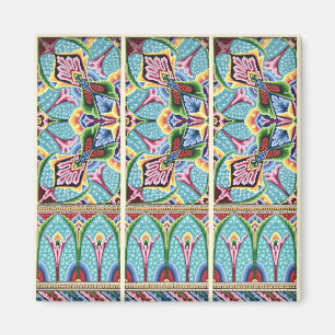 Jugendstil abstrakte Muster bunten Textilkunst Magnet