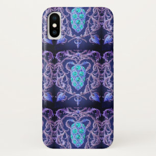 Jugendstil abstraktes Juwel Blau lila Case-Mate iPhone Hülle
