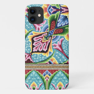 Jugendstil abstraktes Muster, blau rosa, Textilkun Case-Mate iPhone Hülle