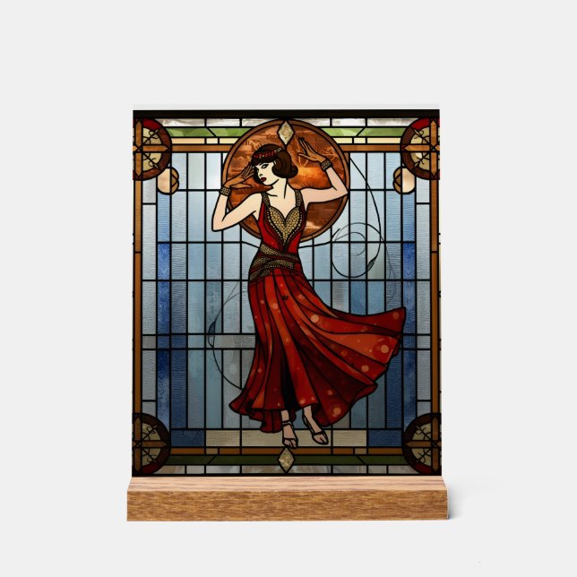 Jugendstil-Acrylglas-Wandkunst  Acrylschild (Vorderseite)