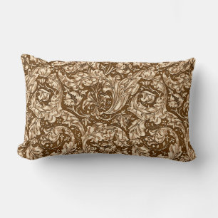 Jugendstil Akanthusblätter und -blüten, Braun Lendenkissen