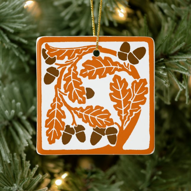 Jugendstil-Akkorde und Blätter aus Eiche Keramikornament (Baum)