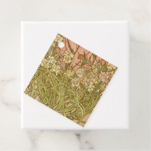 Jugendstil Alfonse Mucha Florale Nelkenblumen Geschenkanhänger
