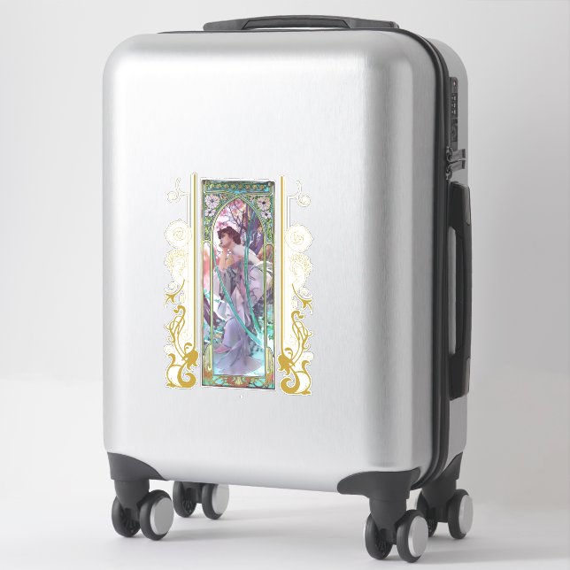 Jugendstil Alphonse Mucha Abend Besichtigung Aufkleber (Koffer)