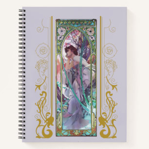 Jugendstil Alphonse Mucha Abend Besichtigung Notizbuch
