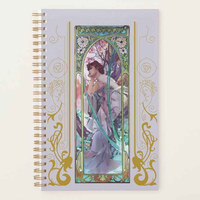 Jugendstil Alphonse Mucha Abend Besichtigung Planer (Vorderseite)