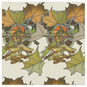 Jugendstil Alphonse Mucha Blätter Muster Stoff