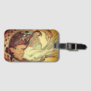 Jugendstil Alphonse Mucha elegante Frauenmuse Gepäckanhänger