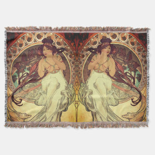 Jugendstil Alphonse Mucha elegante Vintage Frau  Decke