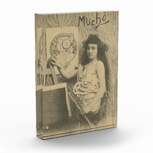 Jugendstil Alphonse mucha Kunstmodell Fotoblock (Links)