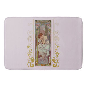 Jugendstil Alphonse Mucha Night's Erholung Badematte