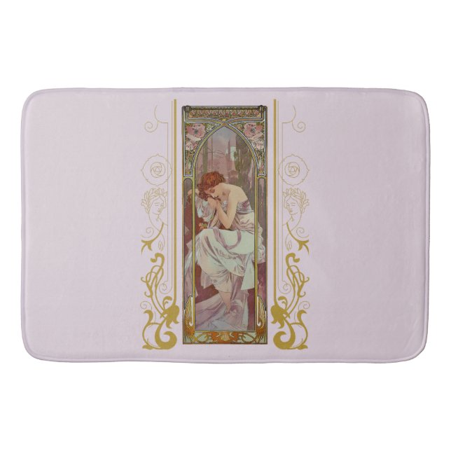 Jugendstil Alphonse Mucha Night's Erholung Badematte (Vorderseite)
