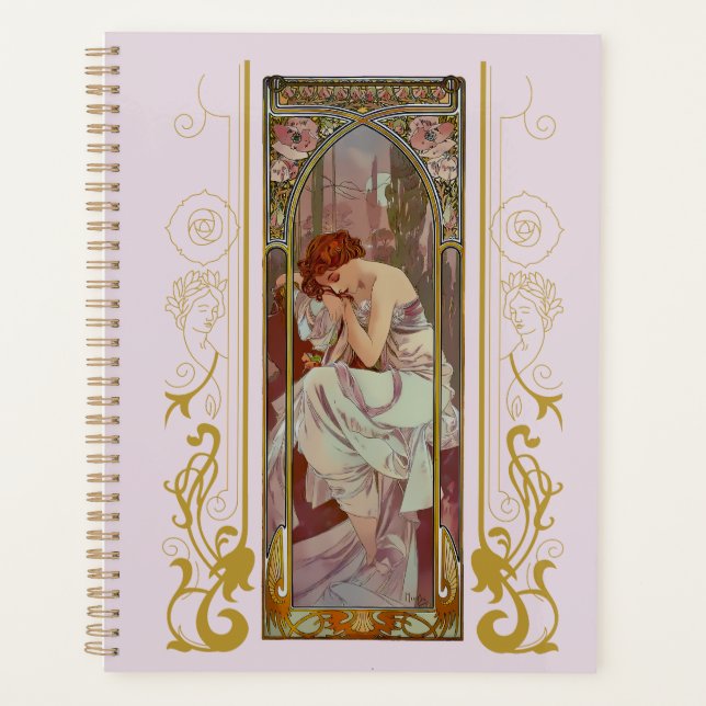 Jugendstil Alphonse Mucha Night's Erholung Planer (Vorderseite)