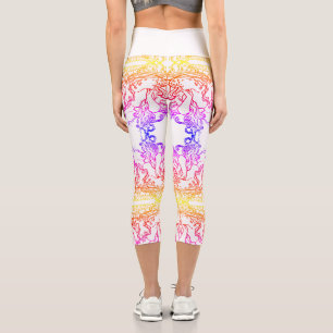 Jugendstil Alphonse Mucha Salon Frau Capri Leggings