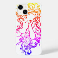 Jugendstil-Alphonse Mucha Salon Frau farbenfroh