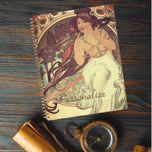 Jugendstil Alphonse Mucha Vintage Jugendstil Notizbuch