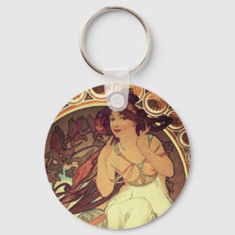 Jugendstil Alphonse Mucha Vintage Jugendstil Schlüsselanhänger