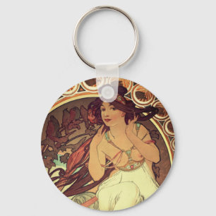 Jugendstil Alphonse Mucha Vintage Jugendstil Schlüsselanhänger