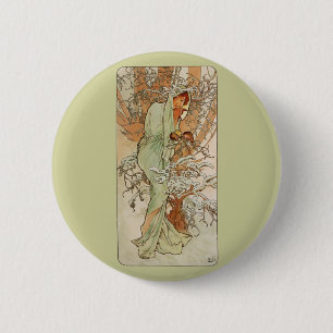 Jugendstil - Alphonse Mucha - Winter Button