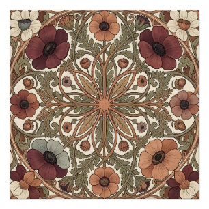 Jugendstil-Anemone-Floral Kreis Poster
