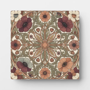 Jugendstil-Anemone Floral Kreisrund Fotoplatte