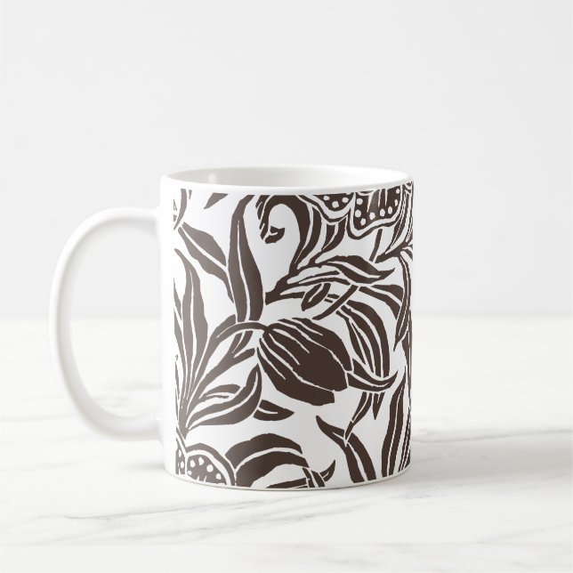 Jugendstil Antik Botanisches Blumenmuster Kaffeetasse (Links)