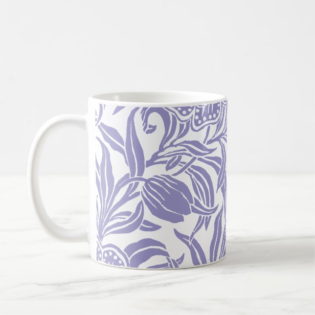 Jugendstil Antikes Botanisches Blumenmuster Kaffeetasse (Links)