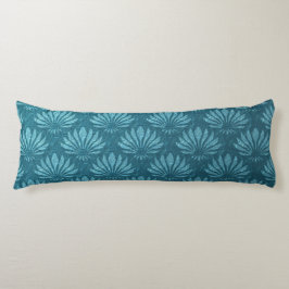 Jugendstil, Aquamarin, metallisch, kunstvoll, Deko Seitenschläferkissen