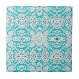 Jugendstil Aquamarines Weiß Dekorationsmuster Spi Fliese