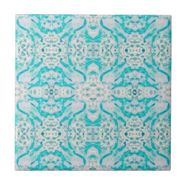 Jugendstil Aquamarines Weiß Dekorationsmuster Spie Fliese