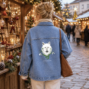 Jugendstil Arktischer Weißfuchs Jeansjacke