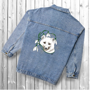 Jugendstil Arktischer Weißfuchs Jeansjacke