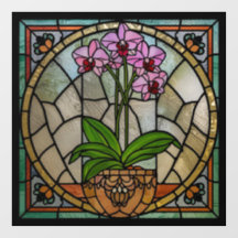 Jugendstil-Aufkleber für Fenster mit Glasmalereiop