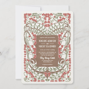 Jugendstil August Beeren Hochzeit Eleganz Einladung