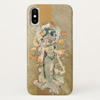 Jugendstil-Beauty mit Chrystanthemen