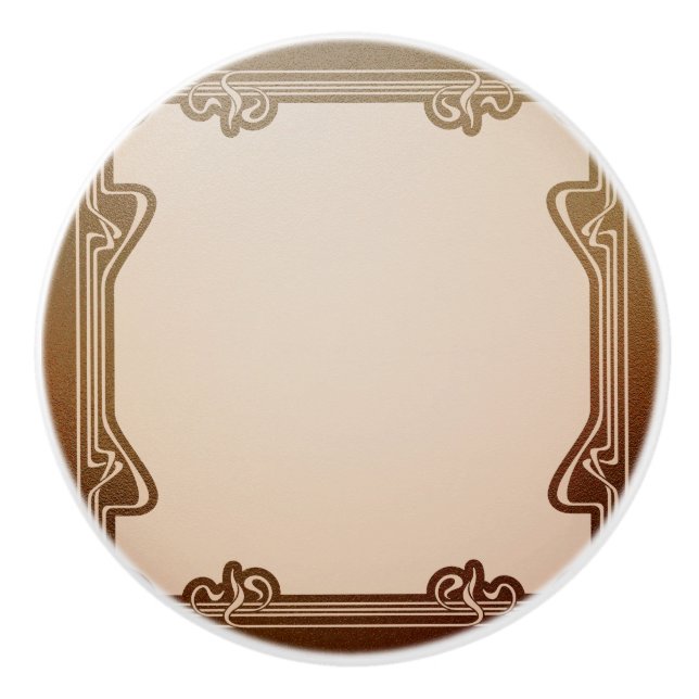Jugendstil, Beige, Braun, Antique, Belle époque, e Keramikknauf (Vorderseite)