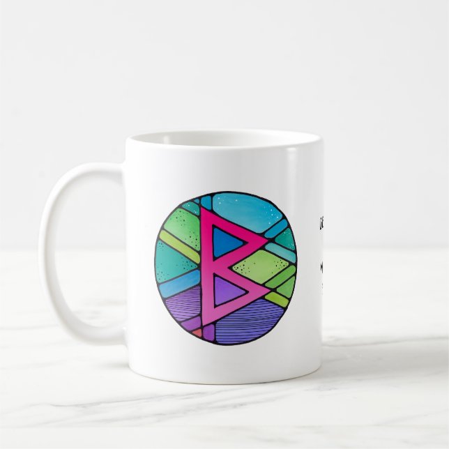 Jugendstil Berkano Rune Tasse – MUTTER ERDE! (Links)
