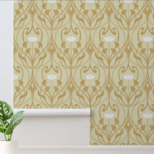 Jugendstil-Blatt- und Blumenmuster Tapete
