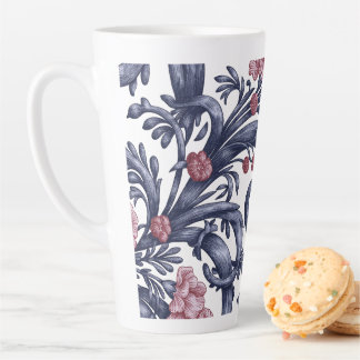 Jugendstil Blau Rosa Latte Tasse