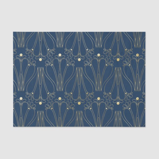 Jugendstil. Blau. Seidenpapier (Vorderseite)
