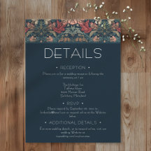 Jugendstil Blau William Morris Florale Hochzeit