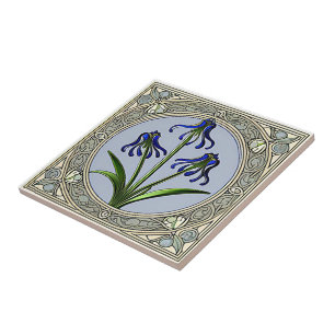 Jugendstil-Bluebell-Blume Fliese