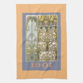 Jugendstil-Blume Alphonse mucha Kunstvoll wandern Geschirrtuch