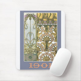 Jugendstil-Blume Alphonse mucha Kunstvoll wandern Mousepad