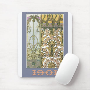 Jugendstil-Blume Alphonse mucha Kunstvoll wandern Mousepad